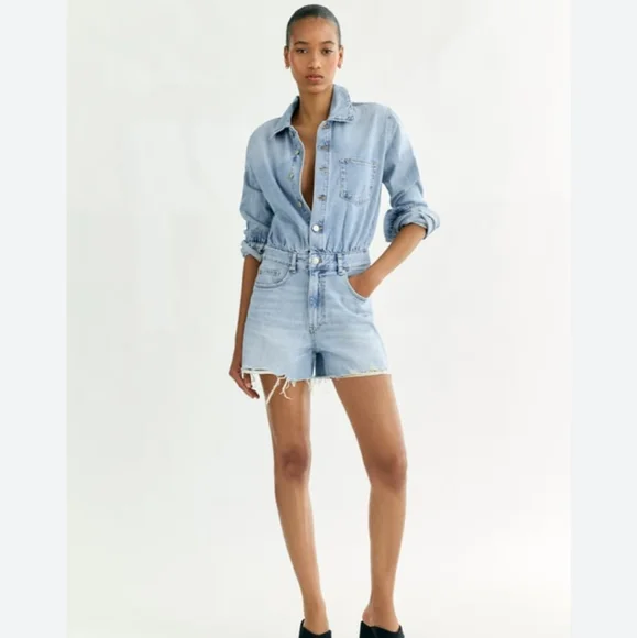 Zara Short Denim Jumpsuit - Picture 5 of 5